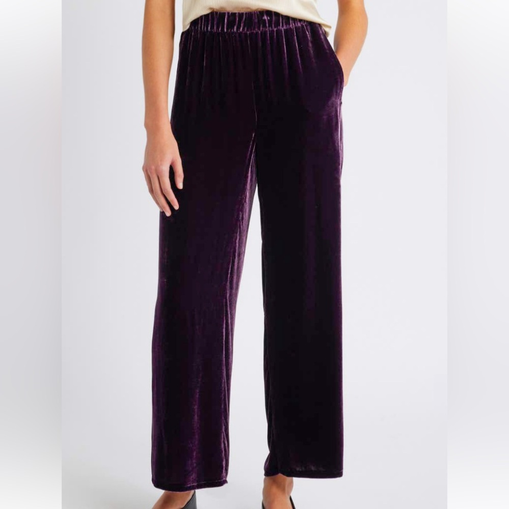 EILEEN FISHER Velvet Wide Ankle Pant size medium
